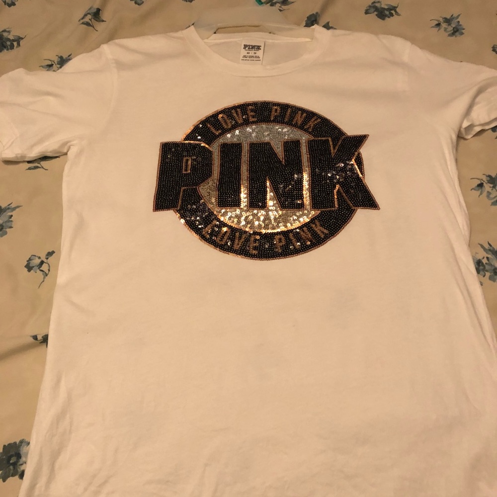 VS Pink Bling Campus T-Shirt XS